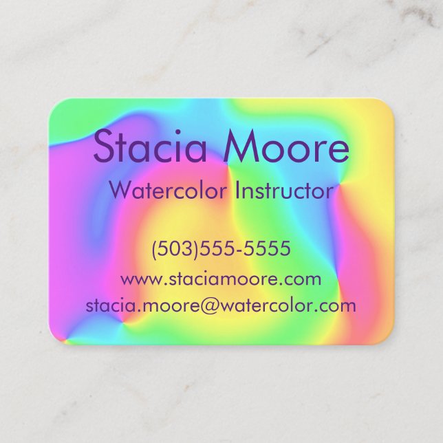 Bright Colorful Rainbow Business Card (Front)