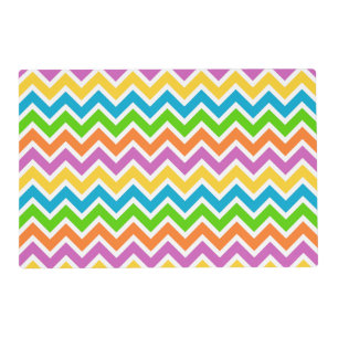 Bright Colorful Rainbow Chevron Pattern Placemat