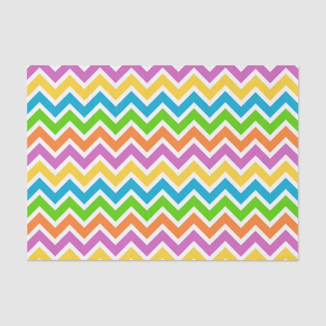 Bright Colorful Rainbow Chevron Pattern Tissue Paper (Front)