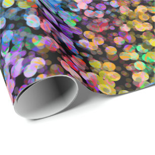 Bright Colorful Rainbow Confetti Dots Wrapping Paper