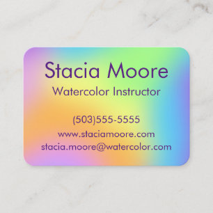 Bright Colorful Rainbow Gradient Business Card