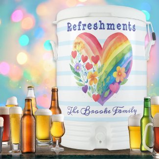 Bright Colorful Rainbow Heart Refreshments