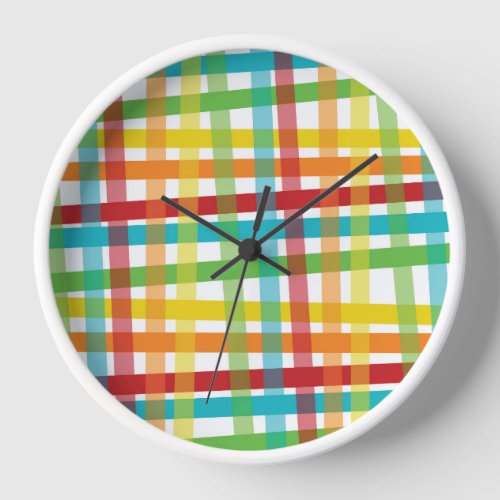 Bright Colorful Rainbow Lines Decorative Clock