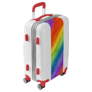 Bright Colorful Rainbow Ombre Boho Travel Luggage