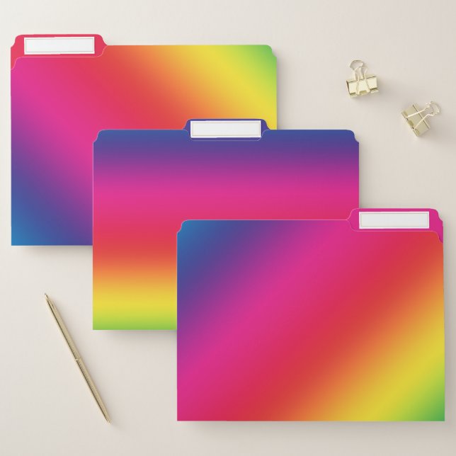 Bright & Colorful Rainbow Patterns File Folder (Set)