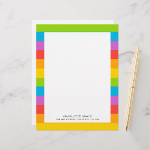 Bright Colorful Rainbow Personalized Letterhead