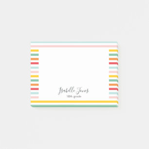 bright colorful rainbow stripe fun school college post-it notes