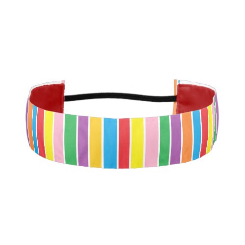 Bright Colorful Rainbow Striped Athletic Headband