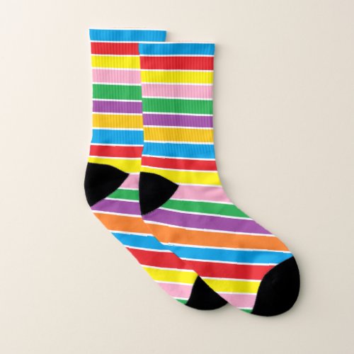 Bright Colorful Rainbow Striped Socks