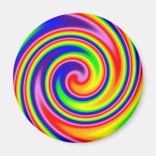 Bright Colorful Rainbow Swirl Bold Colors Magnet