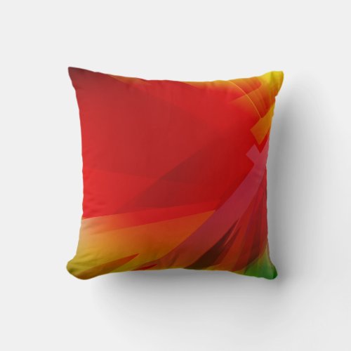 Bright Colorful Red Abstract Throw Pillow