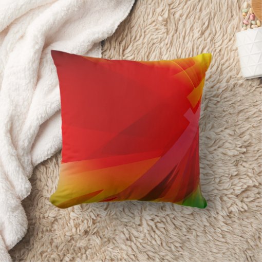 Bright Colorful Red Abstract Throw Pillow Zazzle