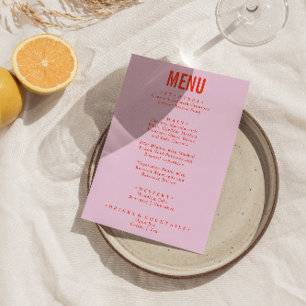 Bright Colorful Retro Bold Funky Modern Wedding Menu