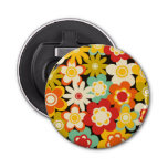 Bright Colorful Retro Cute Floral Pattern Bottle Opener at Zazzle