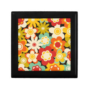 Bright Colorful Retro Cute Floral Pattern Gift Box