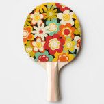 Bright Colorful Retro Cute Floral Pattern Ping Pong Paddle at Zazzle