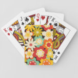 Bright Colorful Retro Cute Floral Pattern Playing Cards at Zazzle