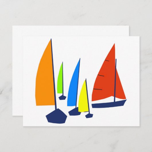 Bright colorful sailboats (Front/Back)