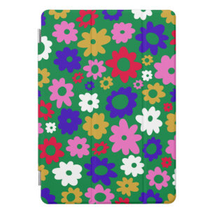 Bright Colorful Scandinavian Flower Pattern Green iPad Pro Cover