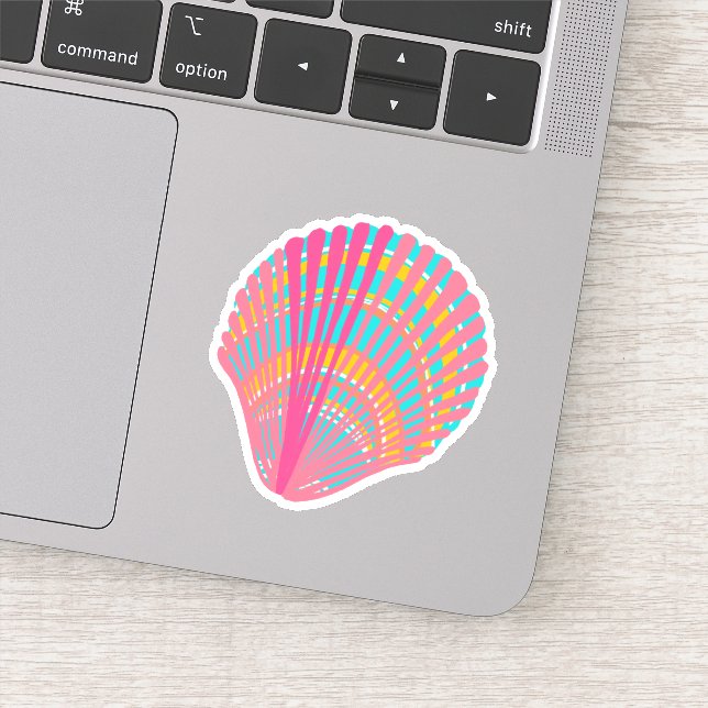 Bright Colorful Seashell  Sticker (Detail)