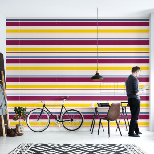 Bright Colorful Simple Bold Primary Color Stripes Wallpaper