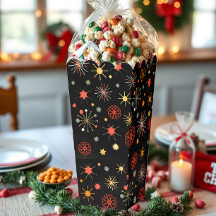 Bright colorful snowflakes favor boxes