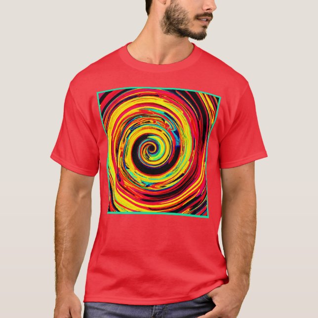 Bright Colorful Spiral Pattern T-Shirt (Front)
