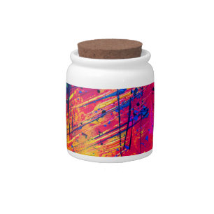Bright Colorful Splatter Paint Abstract Candy Jar