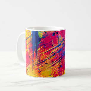 Bright Colorful Splatter Paint Abstract Coffee Mug