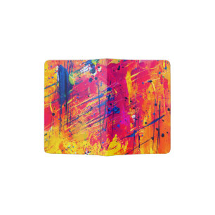 Bright Colorful Splatter Paint Abstract Passport Holder