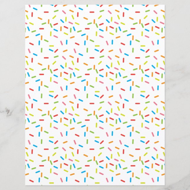 Bright Colorful Sprinkles Pattern Scrapbook Paper (Front)