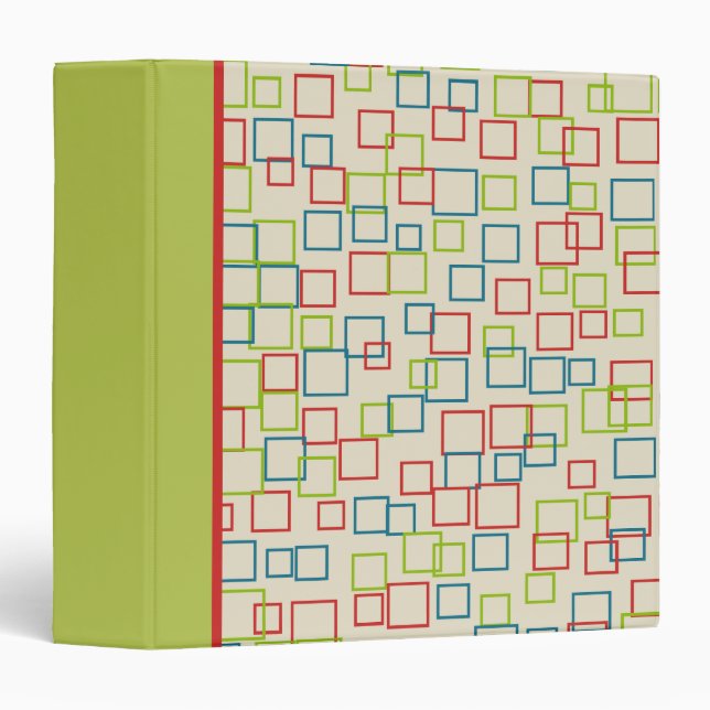 Bright Colorful Squares Binder (Front/Spine)