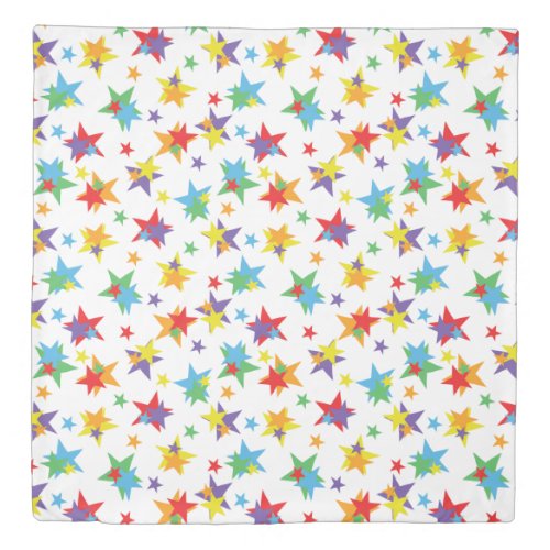 Bright Colorful Stars on a Duvet Cover