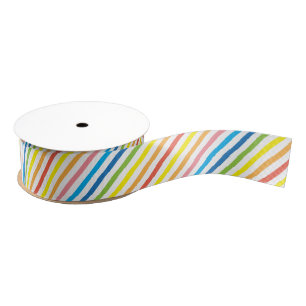 Bright Colorful Striped Grosgrain Ribbon