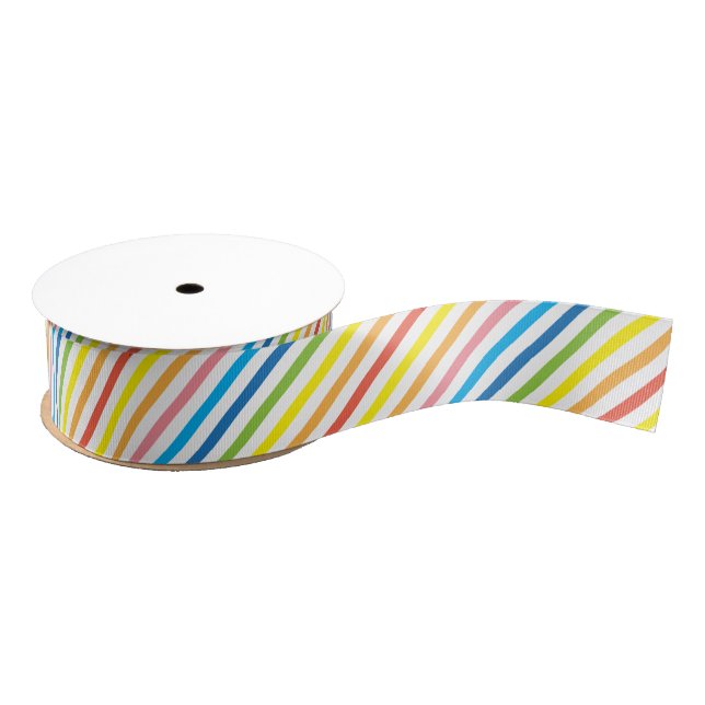 Bright Colorful Striped Grosgrain Ribbon (Spool)