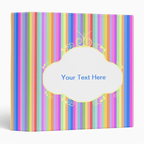 Bright colorful stripes 3 ring binder