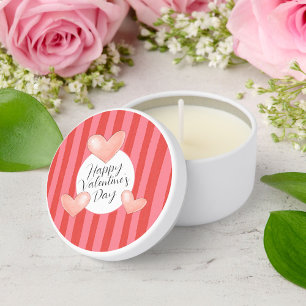 Bright Colorful Stripes and Hearts Valentine's Day Mini Candle Favors