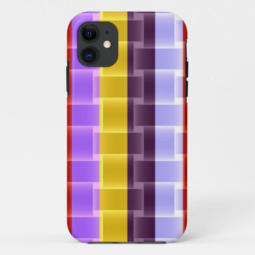 Bright colorful stripes background iPhone 11 case