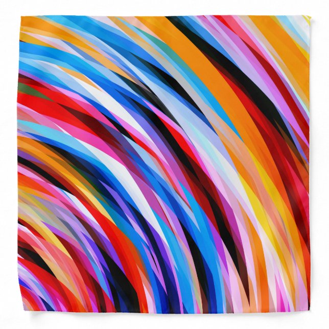 Bright Colorful Stripes Bandana (Front)