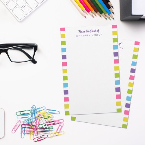 Bright Colorful Stripes From the Desk of Stationery