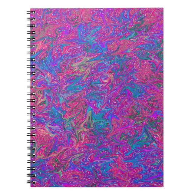 Bright Colorful Swirls Abstract Art Notebook (Front)