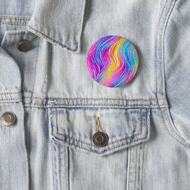 Bright Colorful Swirly Pattern Button (In Situ)