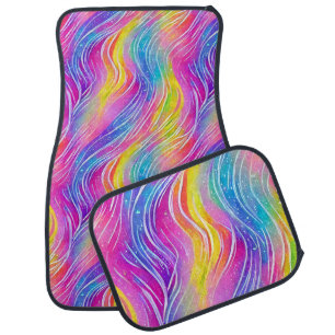 Bright Colorful Swirly Pattern Car Floor Mat