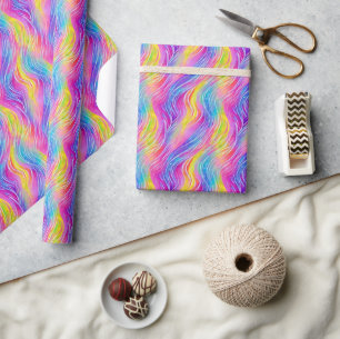 Bright Colorful Swirly Pattern Wrapping Paper