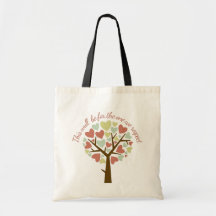 Bright colorful Teacher heart tree thank you Tote 
