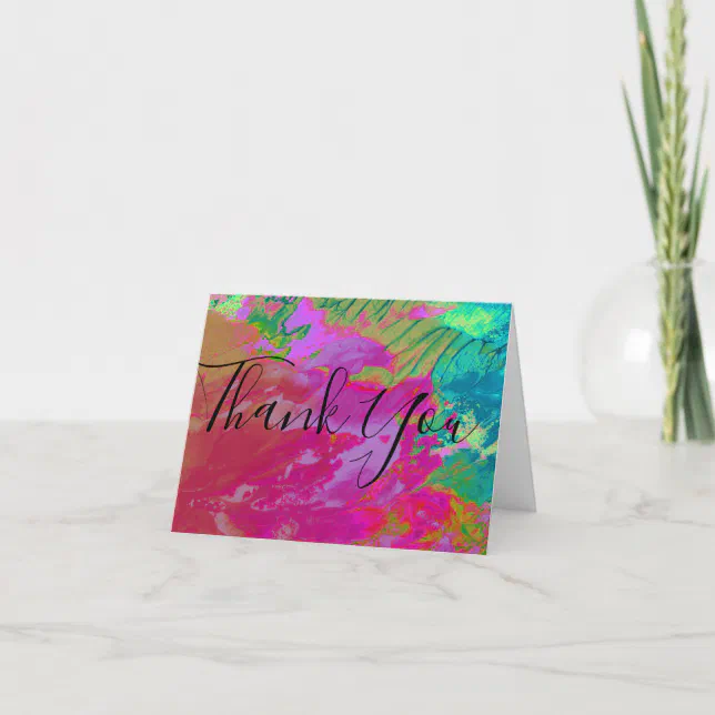 Bright colorful thank you card | Zazzle