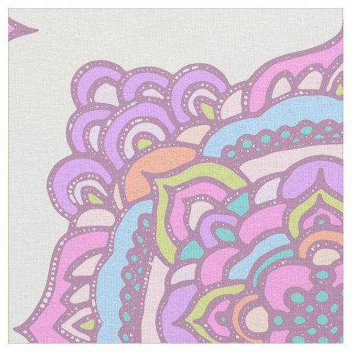 Bright Colorful Tracery Ornament Fabric