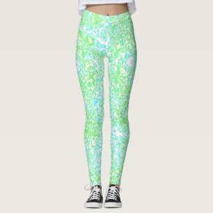 Bright Colorful Trippy Swirly Abstract Boho Marble Leggings
