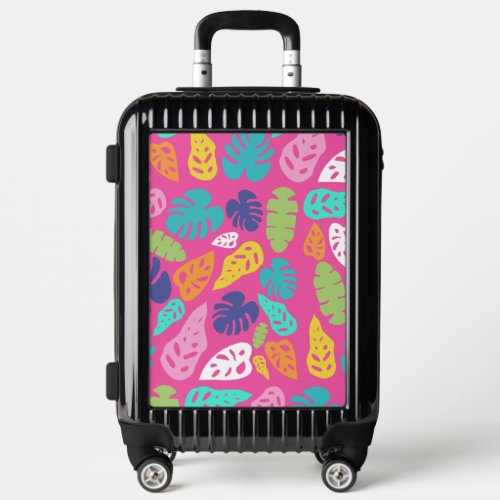 Bright Colorful Tropical Summer Leaves Pattern Luggage