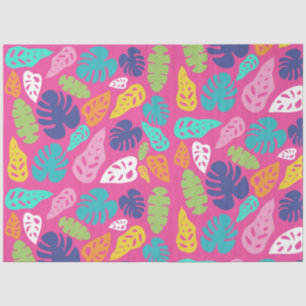 Bright Colorful Tropical Summer Leaves Pattern Tissue Paper